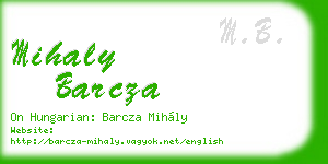 mihaly barcza business card